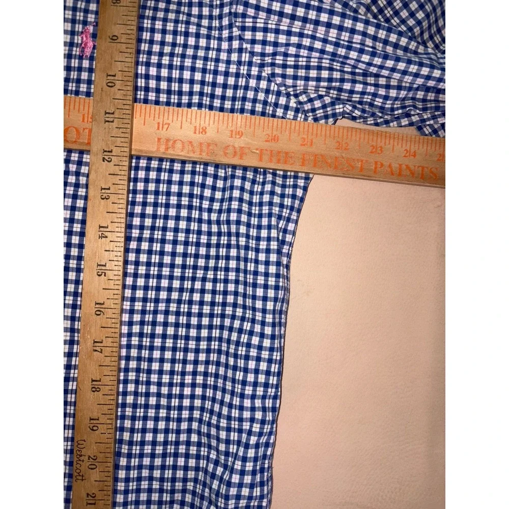 Polo Ralph Lauren Blue Plaid Button Down Mens Medium Long Sleeve